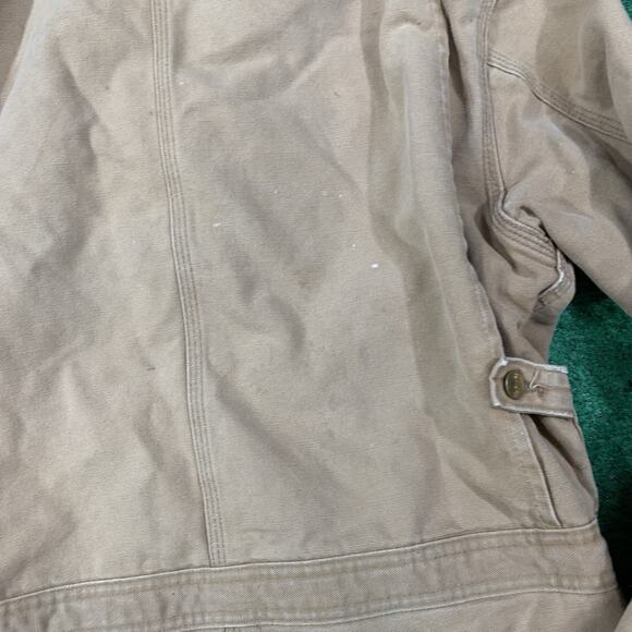 VINTAGE MEN'S CARHARTT 44 REGULAR QUILT LINED BROWN COVERALLS 996QZR USA - Picture 13 of 16